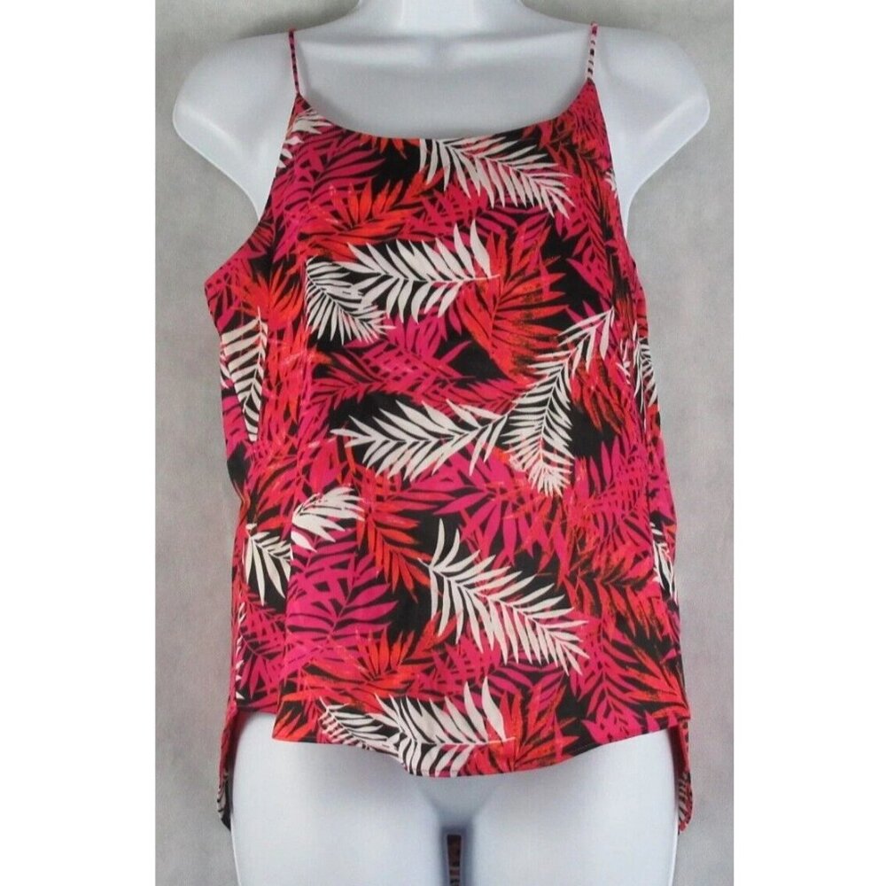 Bar III Women's Plus Size Scoop-Neck Cami Top, Sunset Rose Leaf Print, 3X